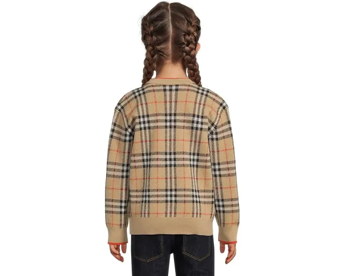 Свитер Graham в винтажную клетку для детей из шерсти Burberry Kids