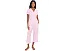 Petite Short Sleeve Notch Top & Capri Pajama Set
