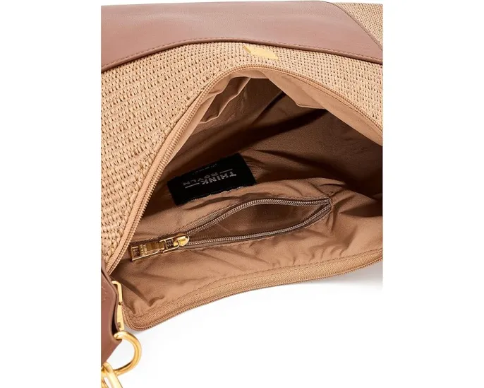 THINK ROYLN Большая сумка-хобо Seaside Satchel из рафии и кожи с двумя ремнями