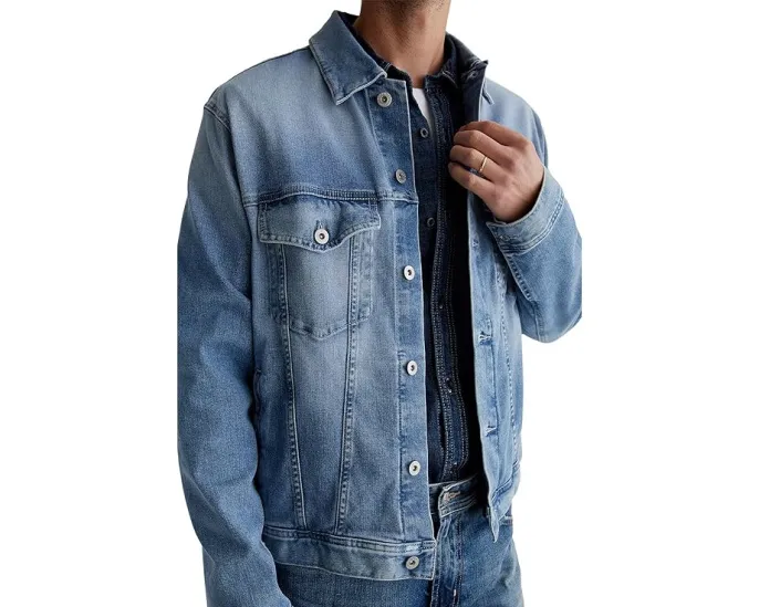 Джинсовая куртка AG Jeans Dart Classic Trucker из мягкого денима