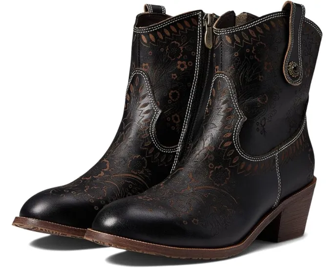 Сапоги L'Artiste by Spring Step Galop с лазерной резьбой и цветочным принтом