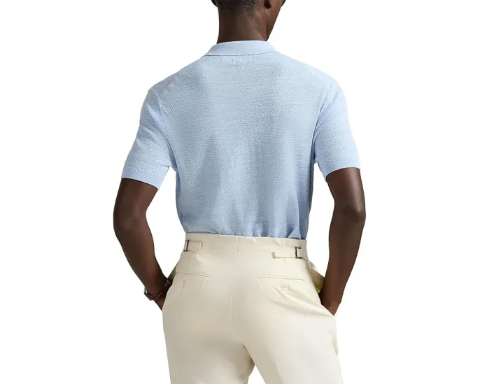 Свитер Polo Ralph Lauren из текстурированного хлопка и льна с коротким рукавом