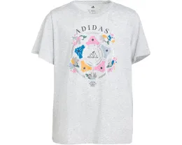 Футболка adidas Kids с принтом футбольного мяча и цветов