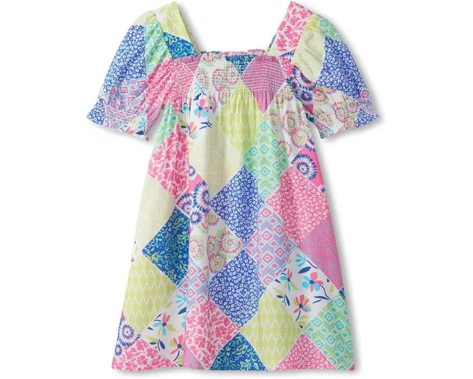 Hatley Kids платье для девочки с пэчворком и присборенной горловиной