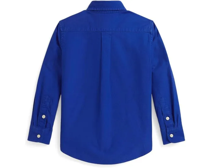 Хлопковая оксфордская рубашка Garment-Dyed Polo Ralph Lauren Kids для малышей и младших детей