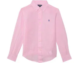 Рубашка Polo Ralph Lauren Kids Linen из льна с длинными рукавами