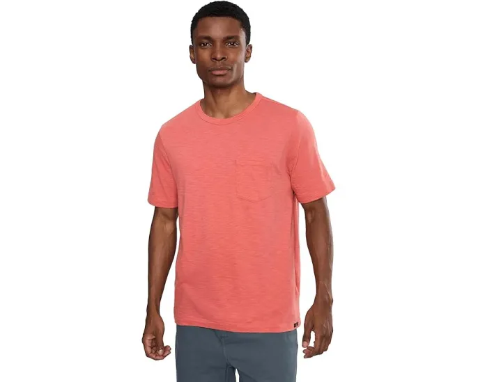 Футболка Faherty Sunwashed с нагрудным карманом и эффектом выгоревшей ткани