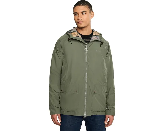 Ветровка Barbour Hooded Domus Waterproof с капюшоном в клетку и водоотталкивающей мембраной