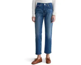 Джинсы Brinley Mid-Rise Straight Crop AG Jeans из ткани Owens Valley со средней посадкой