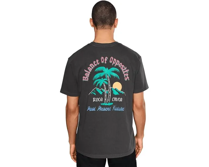 Футболка RVCA Frond Mural Short Sleeve с тропическим принтом и винтажным кроем