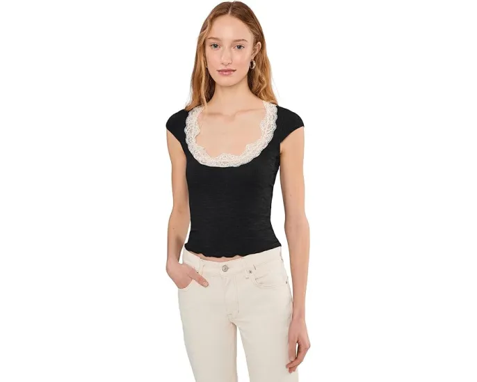 Футболка Oh My Darling Tee от Free People с кружевной отделкой