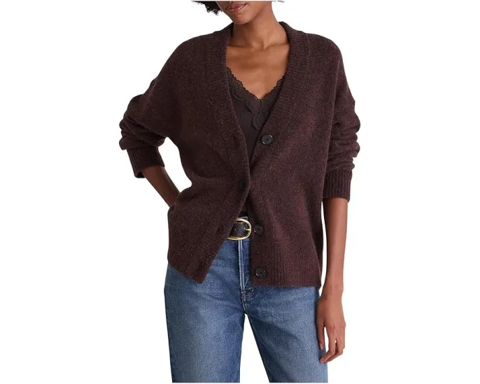 Кардиган Madewell Lauren длинного кроя с V-образным вырезом и шерстяной смесью