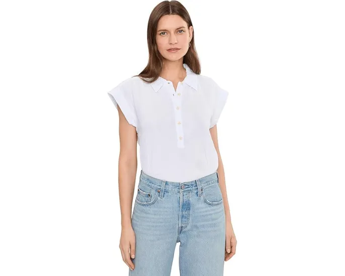 Gauze Sleeveless Henley Shirt