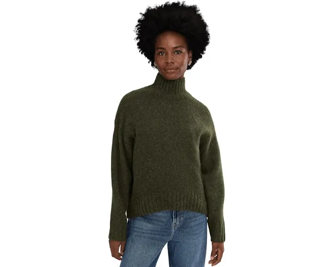 Свитер Madewell Fluffy Wool Balham Hi-Low Turtle из смеси альпаки с объемной вязкой