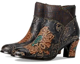 Ботильоны L'Artiste by Spring Step Cherish с тисненым цветочным узором и бархатной подкладкой