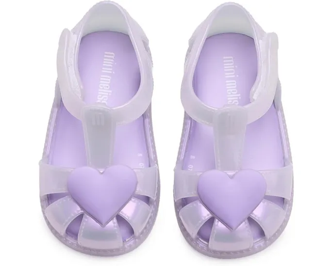 Mini Melissa Сандалии Hip Heart Ballerina для малышей с липучкой и водонепроницаемым ПВХ