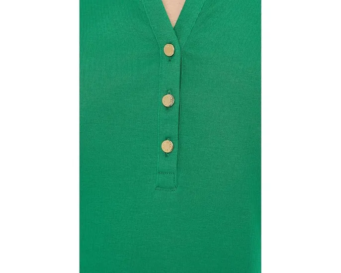 Топ Ronson Knit Top от Lilly Pulitzer с манжетами-буфами и застежкой на пуговицах