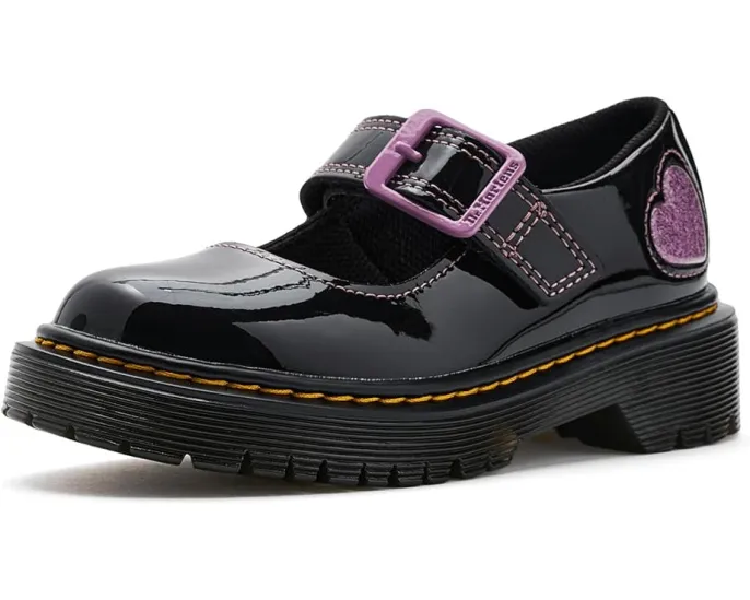 Туфли Mary Jane Dr. Martens Bex J с блестящим сердцем на массивной подошве