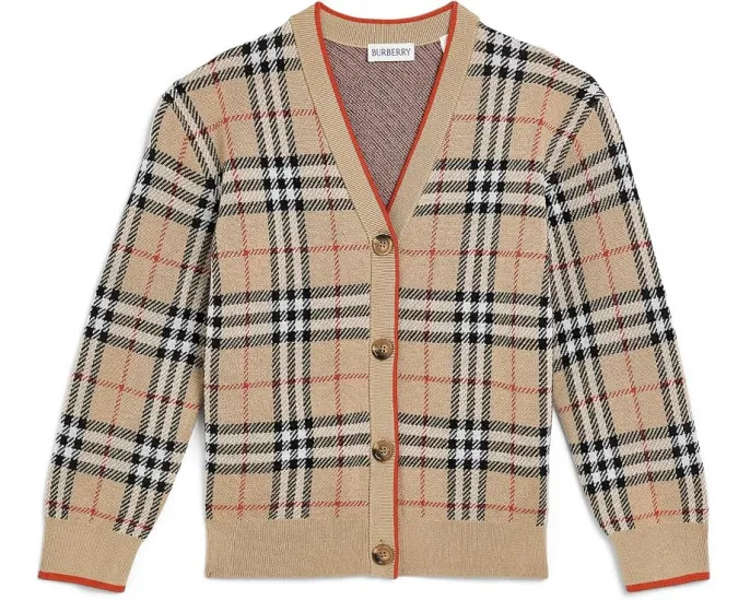 Детский вязаный кардиган Burberry Kids Graham Vintage Top в клетку
