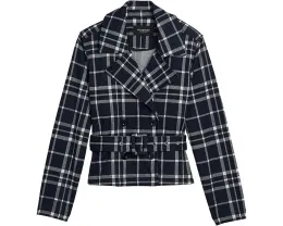 Короткое тренч Liverpool Los Angeles с поясом и принтом в полоску