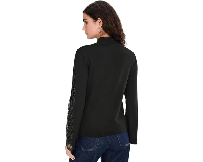 Блуза с высоким воротником и расклешенным рукавом с пайетками Vince Camuto