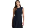 Платье из жоржета с отделкой под кожу Lauren Ralph Lauren