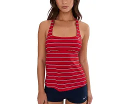 Танкини Nike Preppy Pinstripe с квадратным вырезом из переработанного полиэстера