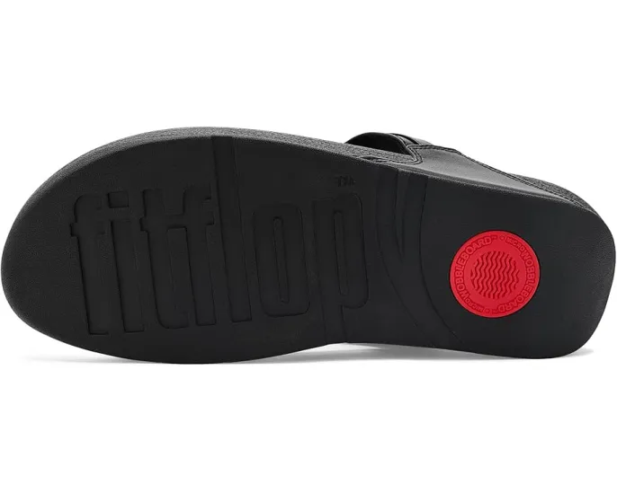 Сандалии FitFlop Lulu с квадратным носком и цепочкой из кожи