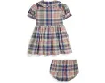 Хлопковое платье в клетку и шорты Polo Ralph Lauren для малышей