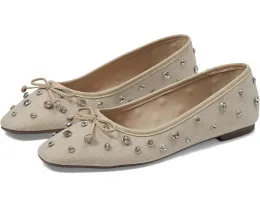 Балетки Schutz Arissa Shine с кристаллами и бантом на текстурированной ткани