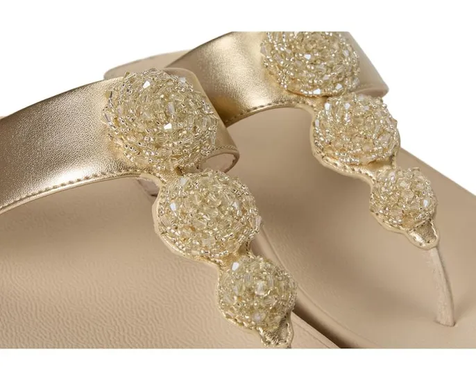 FitFlop Fino Beadie-Button с металлизированным межпальцевым ремешком и бусинами