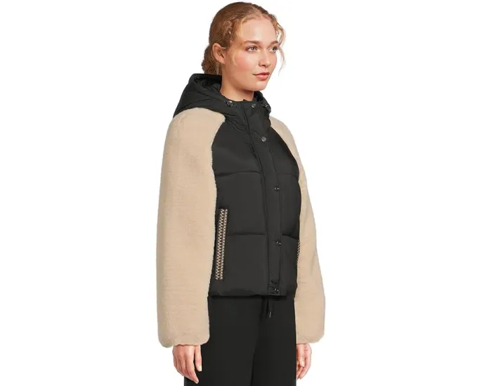 Пуховик UGG Mykah Uggbraid с капюшоном и водоотталкивающей тканью