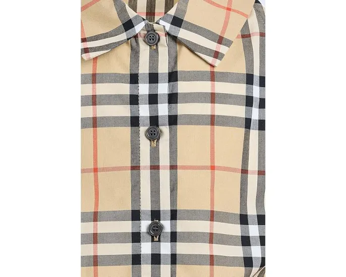 Блуза Burberry Kids Mabel с клетчатым узором и воротником на пуговицах