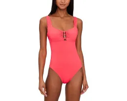 Цельный купальник BECCA Marble Canyon Ariyah с глубоким вырезом