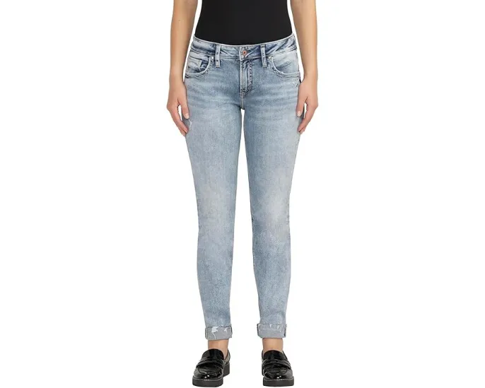 Джинсы Silver Jeans Co. Boyfriend Mid Rise Slim Leg с эффектом индиго