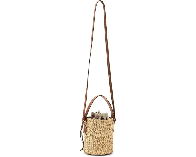 Мини-сумка-корзинка из соломы Mini Straw Basket с регулируемым ремнем Madewell