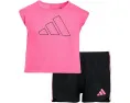 Детский комплект adidas Kids: футболка со складкой сзади и сетчатые шорты