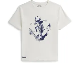 Футболка с принтом якоря из хлопкового джерси для детей постарше Polo Ralph Lauren Kids