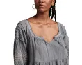 Embroidered Tiered Long Sleeve Mini