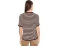 Футболка Faherty Miramar Linen Tee с рукавами три четверти и полосатым принтом