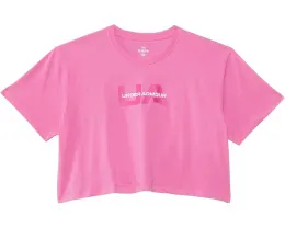 Футболка оверсайз кроп Under Armour для детей из полиэстера с коротким рукавом