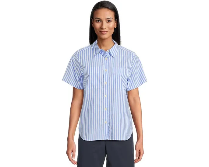 Хлопковая поплиновая рубашка Essential с коротким рукавом от L.L.Bean