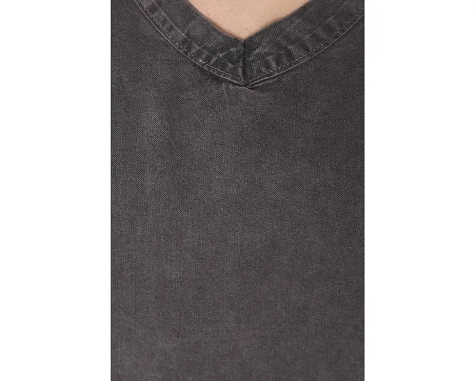 Удлиненный топ-майка с V-образным вырезом и коротким рукавом Mod-o-doc