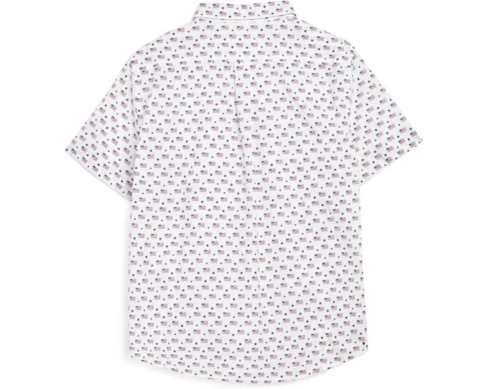 Рубашка Vineyard Vines Printed Cotton с коротким рукавом из хлопка