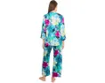 Пижама Natori Viva из сатина с принтом и мандариновым воротником