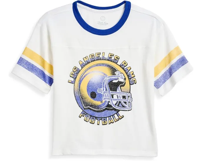 Футболка с полосатым кокеткой Junk Food Clothing для детей NFL Los Angeles Rams