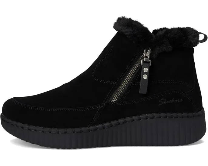 Ботильоны SKECHERS Wilshire Blvd с замшевым верхом и меховой подкладкой на клиновидном каблуке