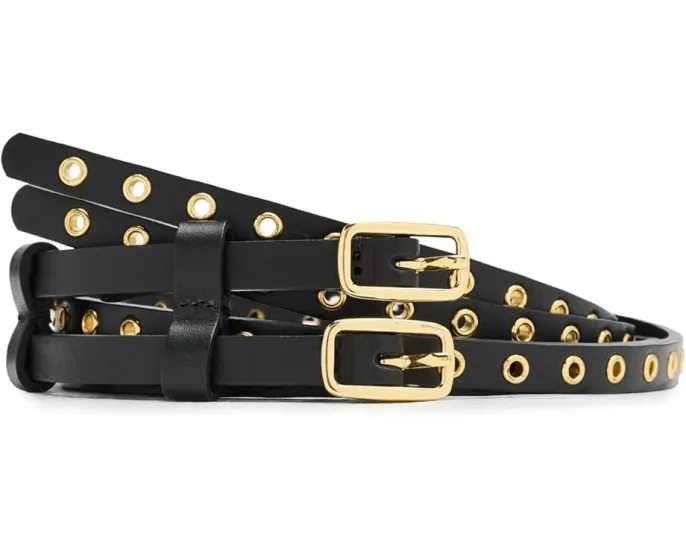 Двойной ремень Grommet с люверсами и золотистой фурнитурой Madewell