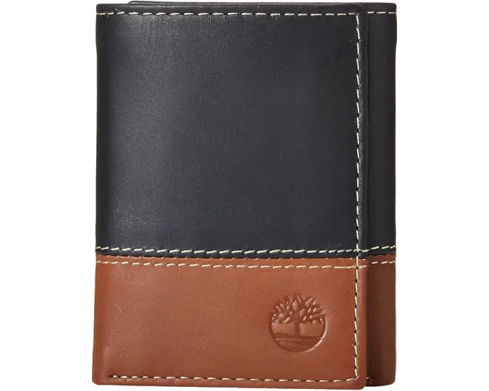 Портмоне Timberland Two-Tone Trifold из гладкой кожи с отделением для купюр