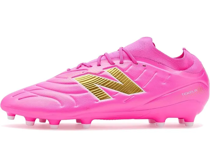 Бутсы New Balance Tekela Team Low Mg V5 розовые для скорости и контроля
